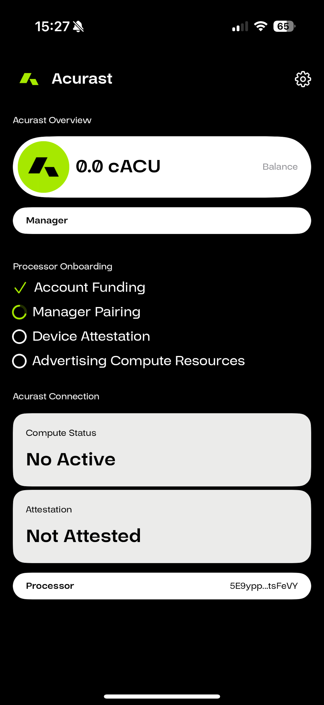 Acurast Processor screenshot 2