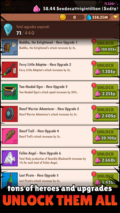 Hero Hero Clicker - Idle Game Hack screenshot 5 - game app interface