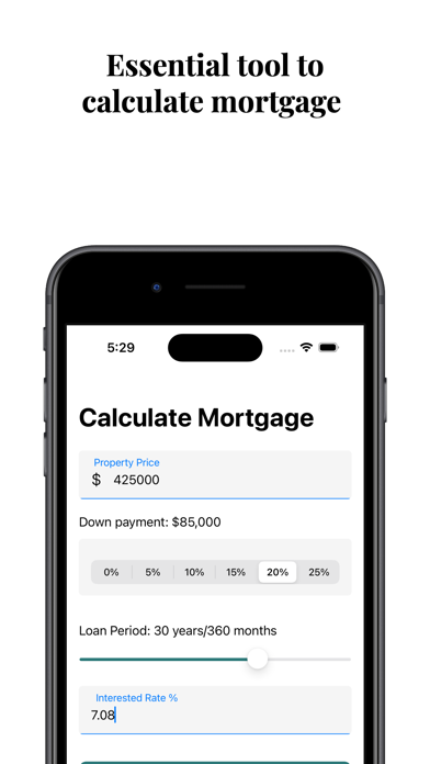 Tax & Mortgage: Estimator Screenshot