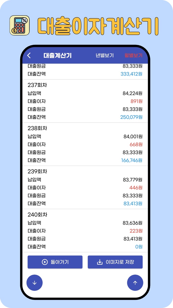 대출이자계산기원금,이자계산