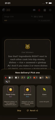 Rush Hour Kitchen: Roguelike iPhone screenshot