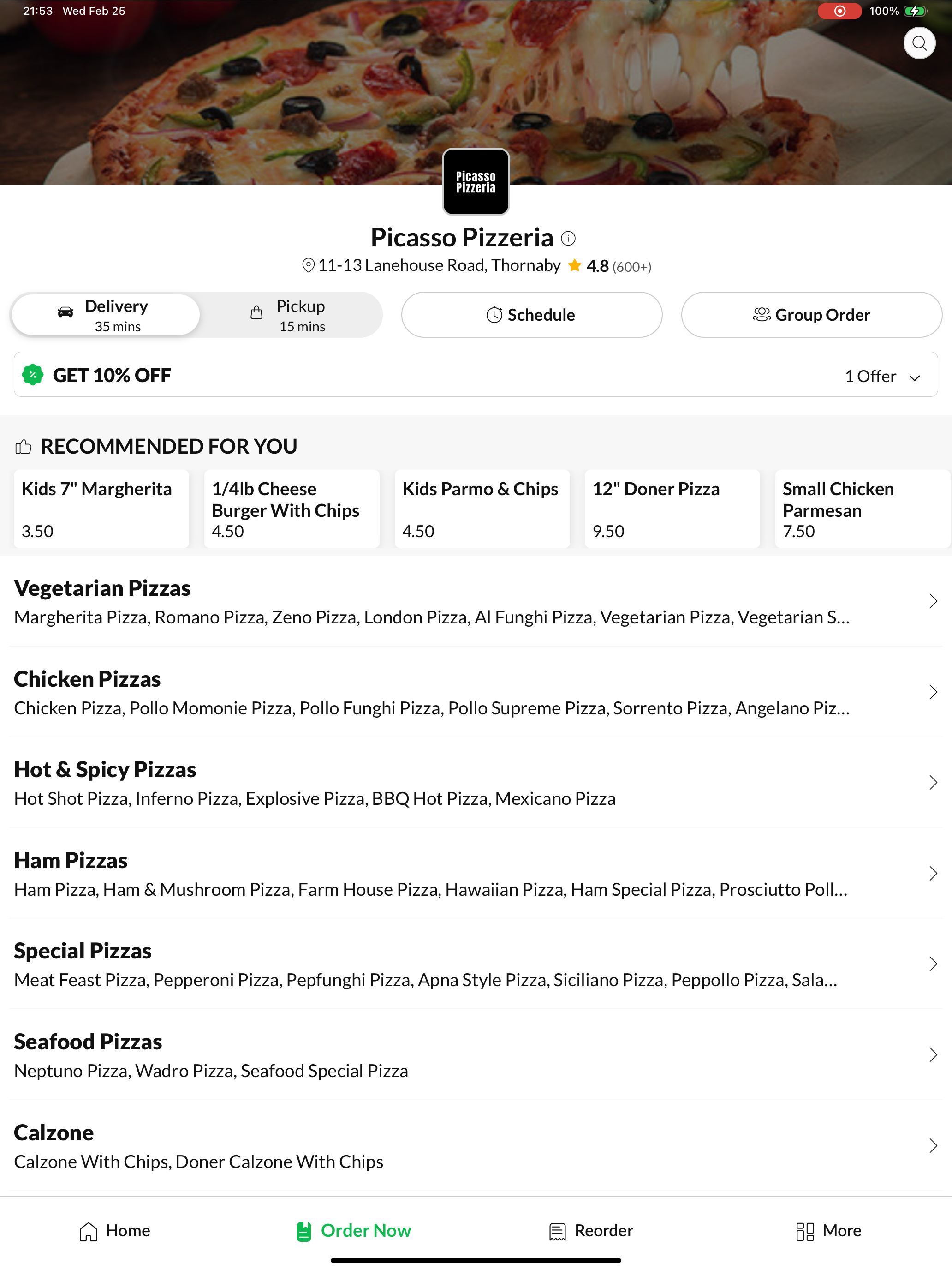 Picasso Pizzeria Thornaby