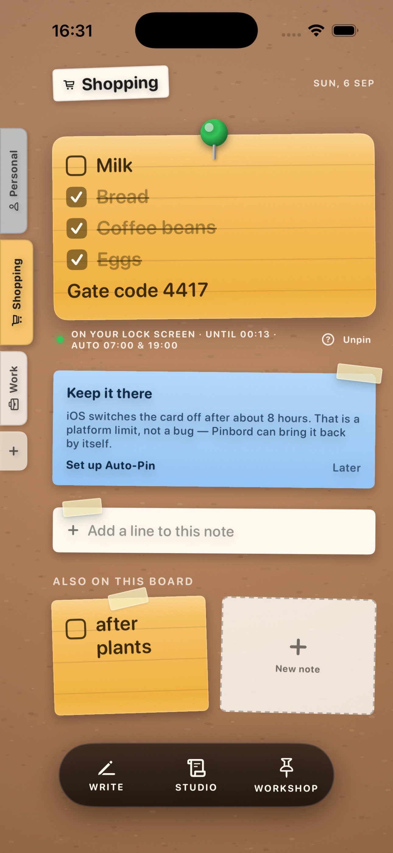 Screenshot 2 of Lock Screen Notes - Pinbord