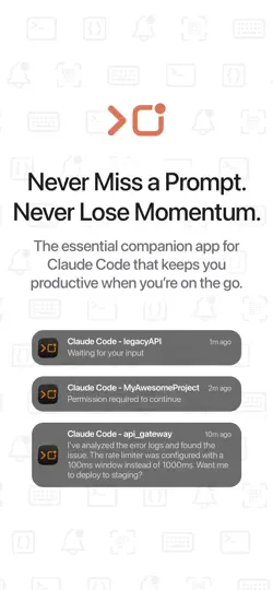Captura de pantalla de Claude Code Notifier Companion en iPhone 1