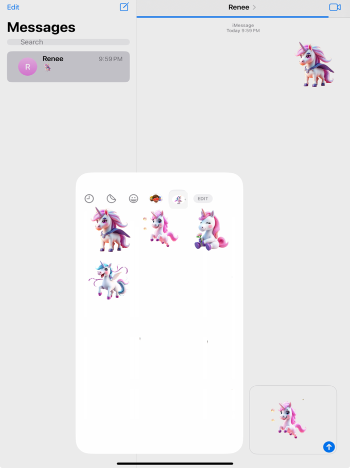 闪闪发光的独角兽贴纸