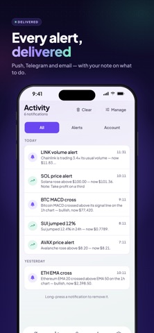 Coin Price Alert: Crypto Alarm iPhone screenshot