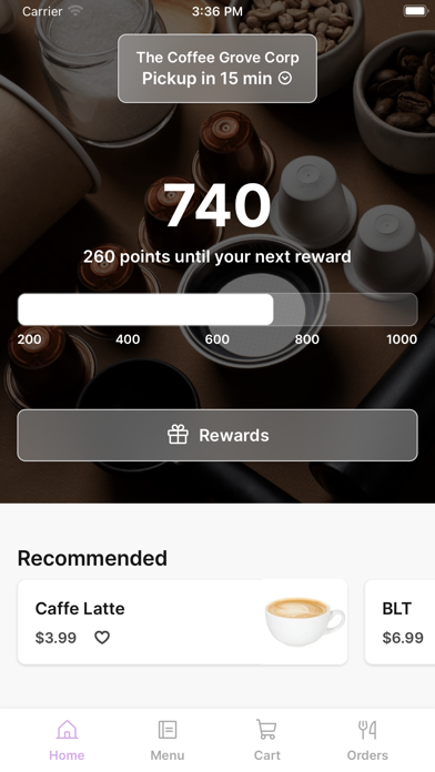 Coffee Grove iPhone screenshot 1 - Food & Drink app