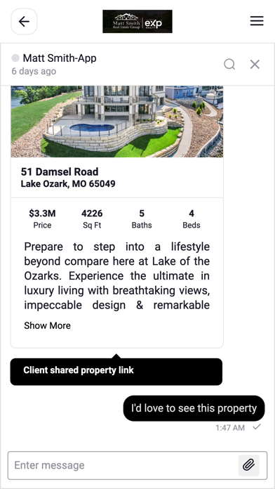 Matt Smith Real Estate Group Screenshot
