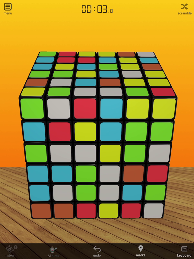 ‎Скриншот 3D-решателя кубика Рубика
