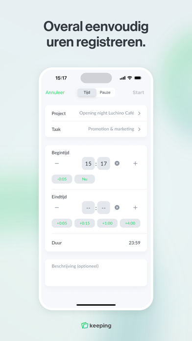 Keeping - Tijdregistratie Screenshot