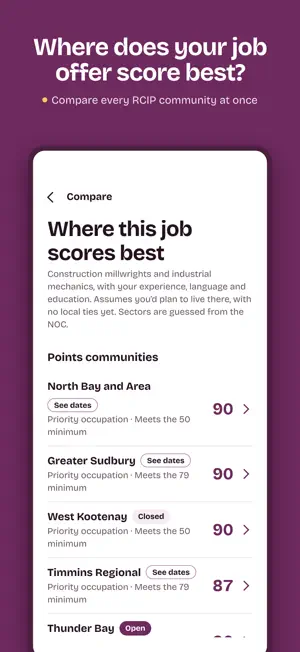 RCIP CRS PNP Score Calculator screenshot 4