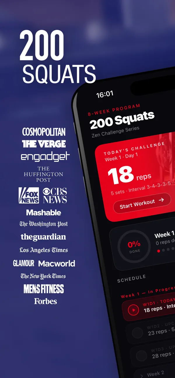 Screenshot #1 pour 0-200 Squats Trainer Challenge