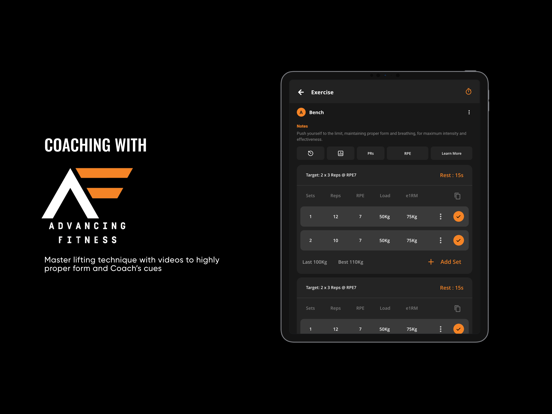 Screenshot #6 pour Advancing Fitness Training App