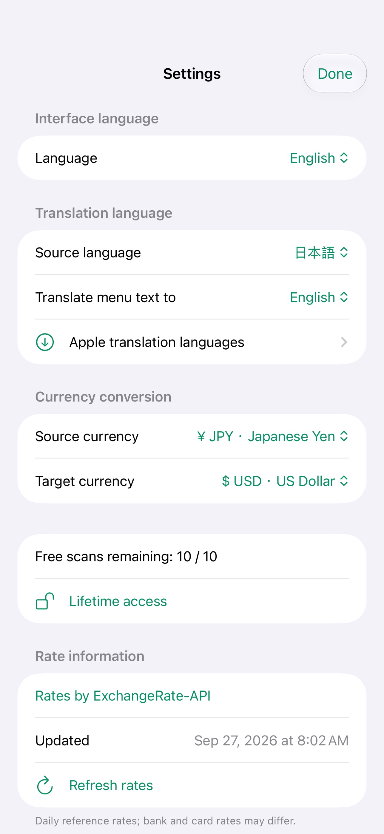 Screenshot 4 of MenuLens 菜單翻譯與匯率換算