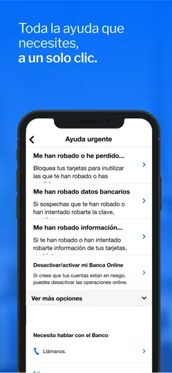 Captura de pantalla de App Banco Sabadell en iPhone 6