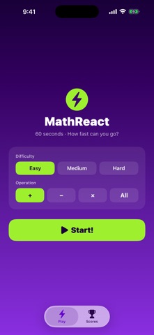 MathReact Sprint screenshot