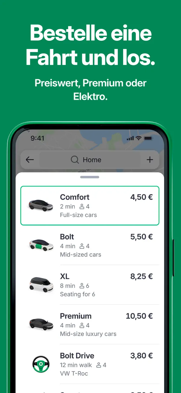 Bolt: Fahrten anfordern Screenshot 2