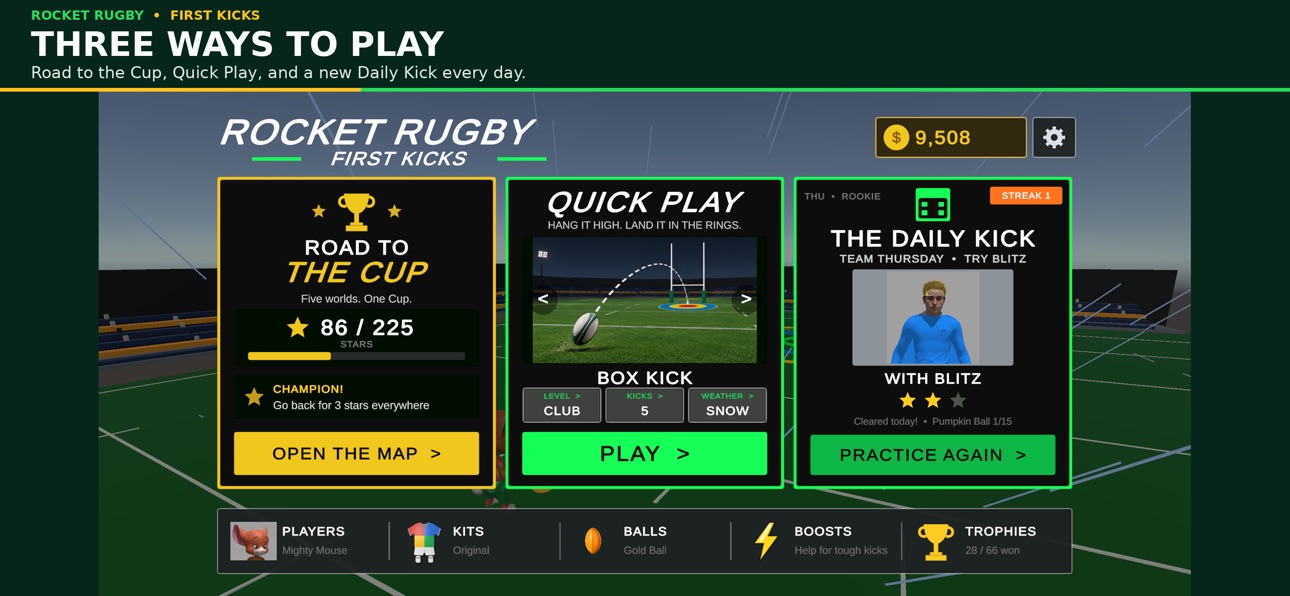 Screenshot 1 of Rocket Rugby: First Kicks