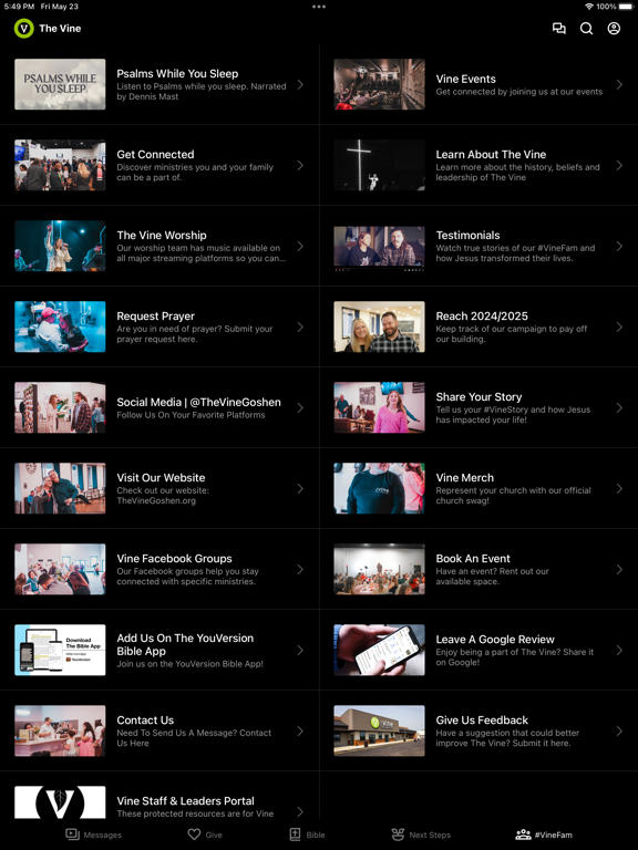 The Vine Church - Goshen iPad screenshot 3 - Education app