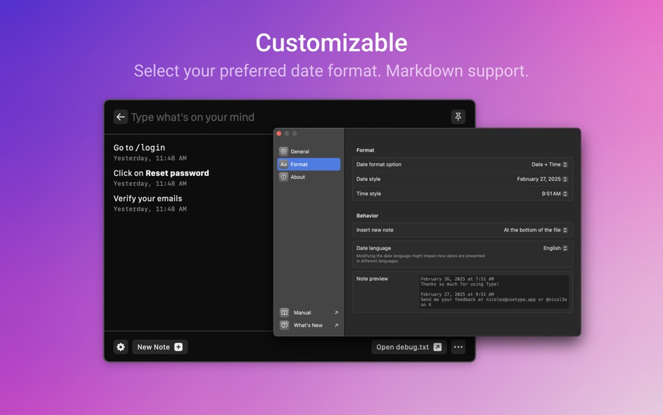 #8. Quick Note Taking – Type (macOS) 来自: Papercones Inc.