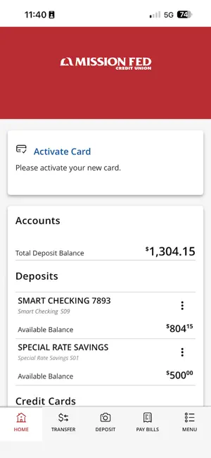 Mission Fed Mobile Banking screenshot 2