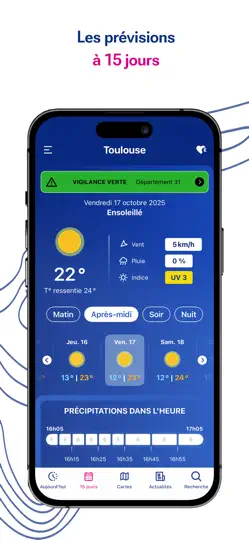 Capture d'écran de Météo-France sur iPhone 2