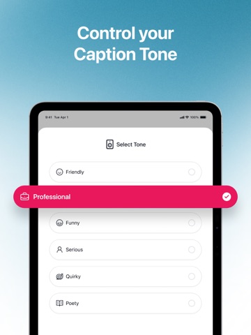 Photo Caption AI - SnapCap iPad screenshot