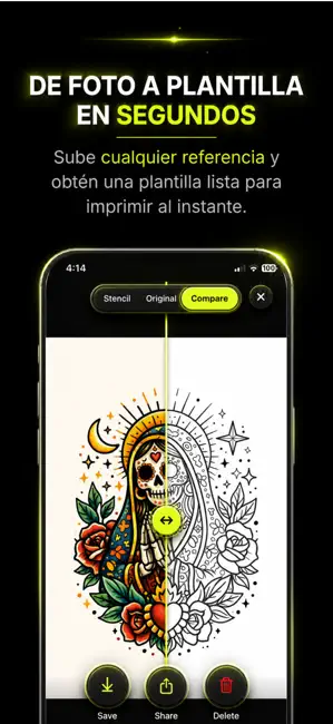 InkCut - Tattoo Stencil Maker iPhone screenshot 2