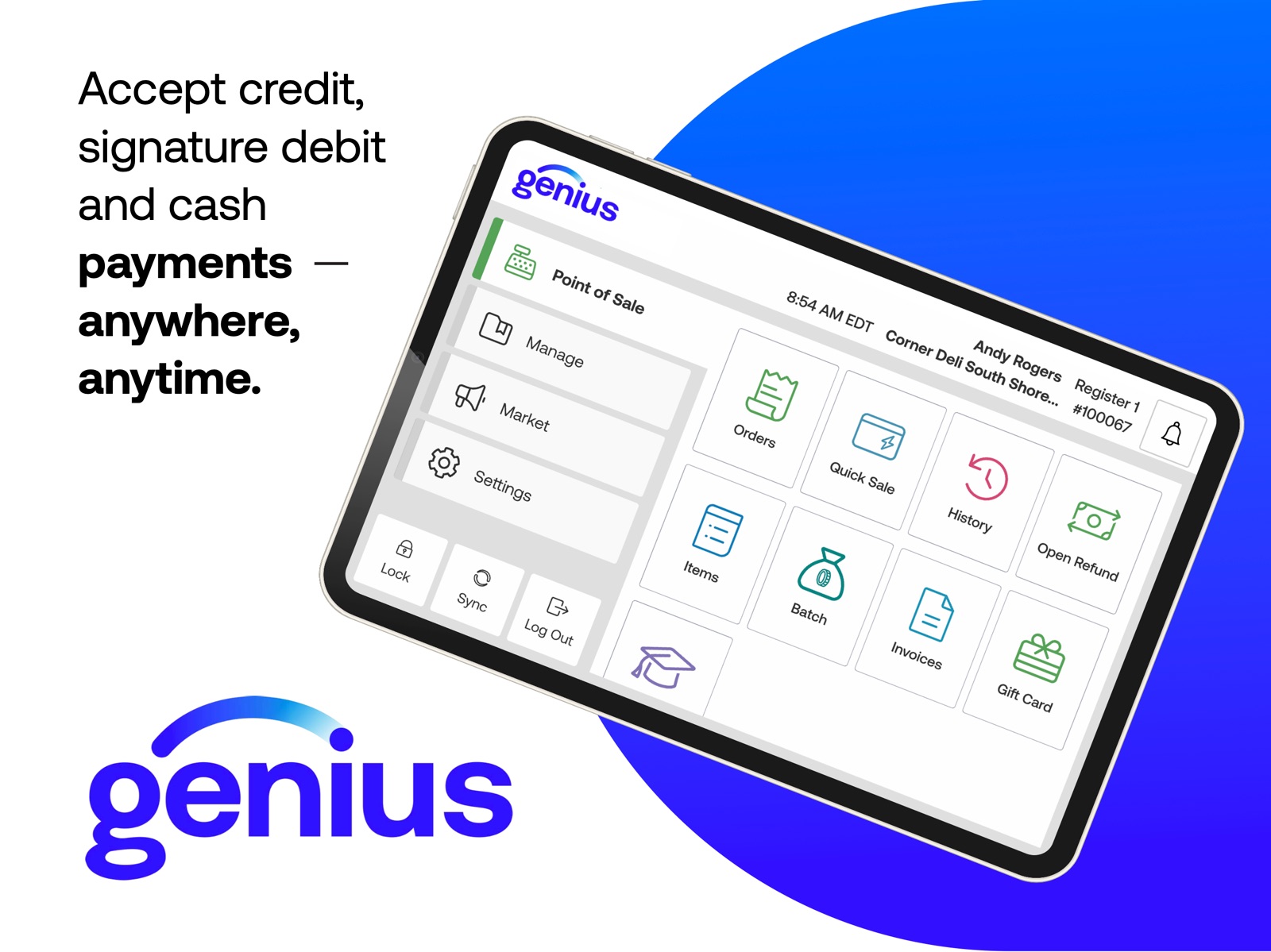 Genius Mobile Point of Sale ipad screenshot 1