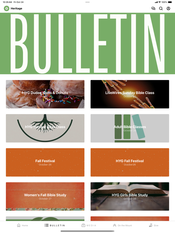 Edmond Heritage Church iPad screenshot 2 - Education app