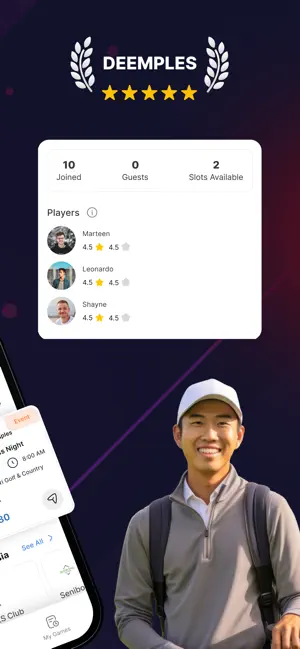 Deemples - Find Golf Buddies iPhone screenshot 2