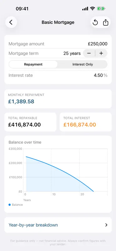 Mortgage & Stamp Calc. (UK) screenshot 2 of 8