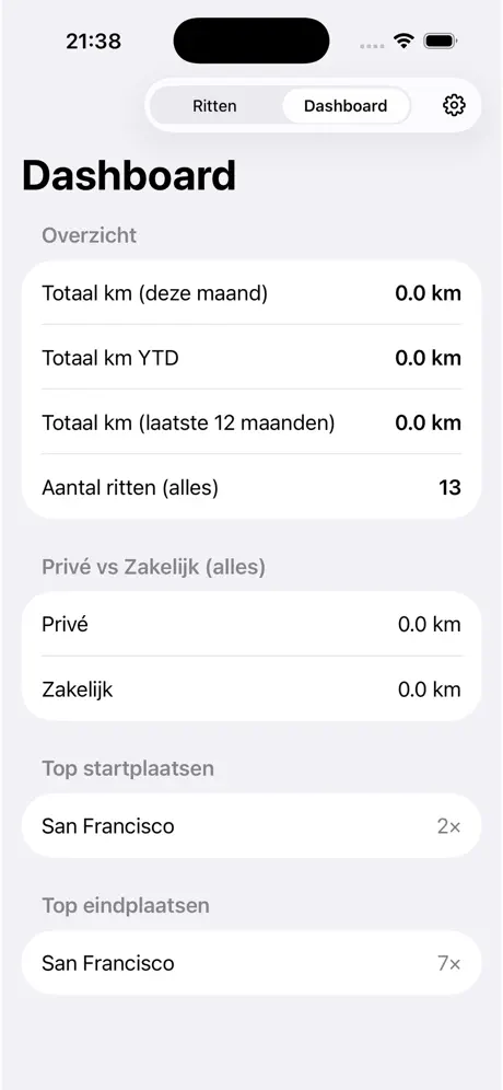 Ritten Registratie Zakelijk-app screenshot 5