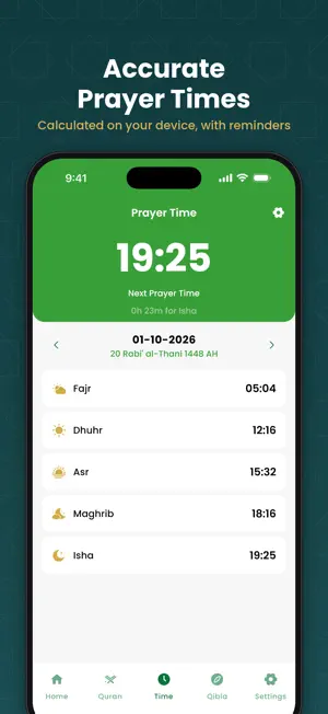My Quran - Prayer Times Qibla screenshot 3