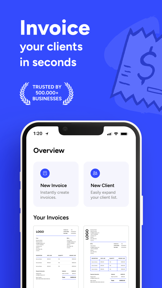 #1. Invoice Creator by Invoicify (iOS) Podle: 6Hive OU