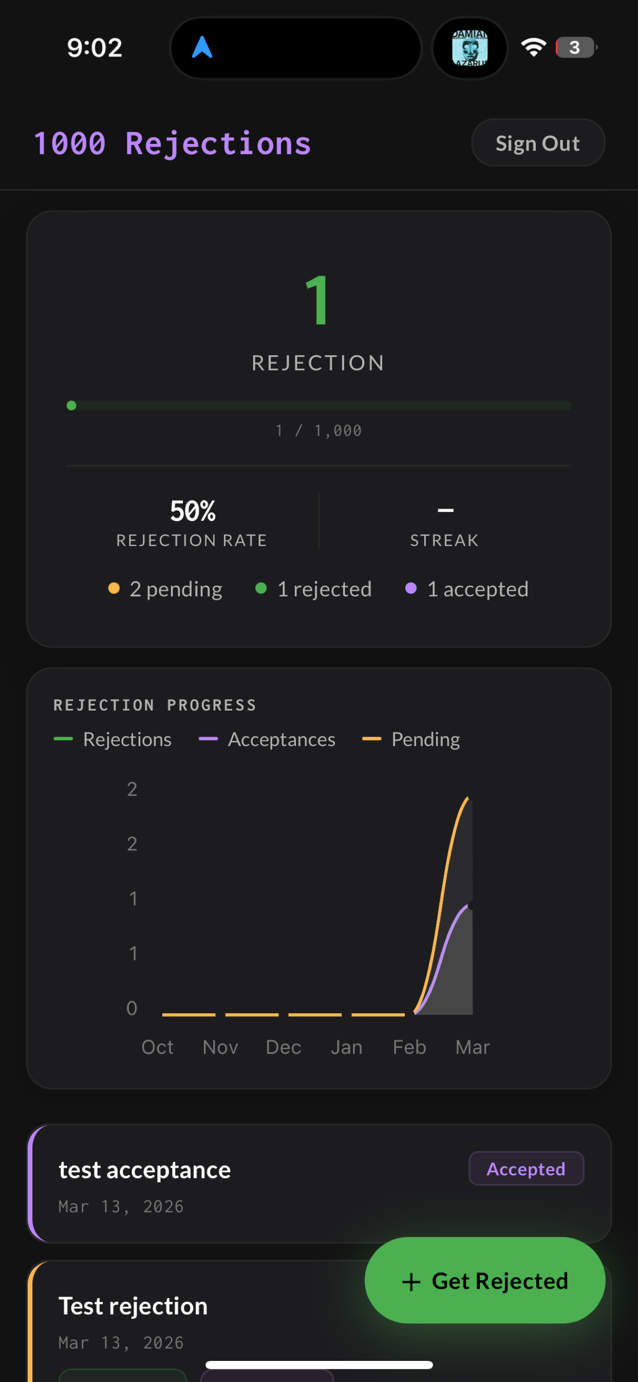 Rejection Tracker screenshot 2