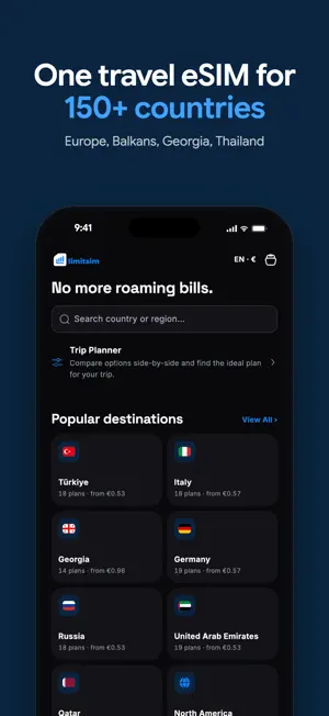 LimitSim: Travel eSIM & Data screenshot 2