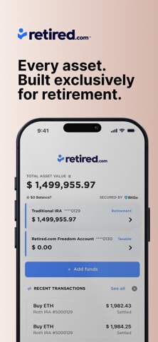 Retired.com iPhone screenshot