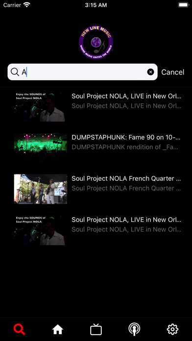New Live Music Screenshot