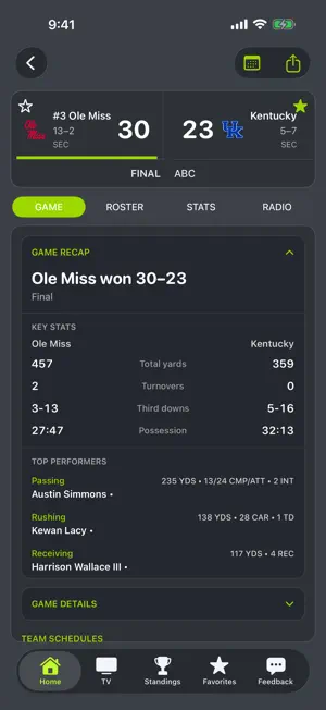 Kentucky Football Schedules screenshot 3
