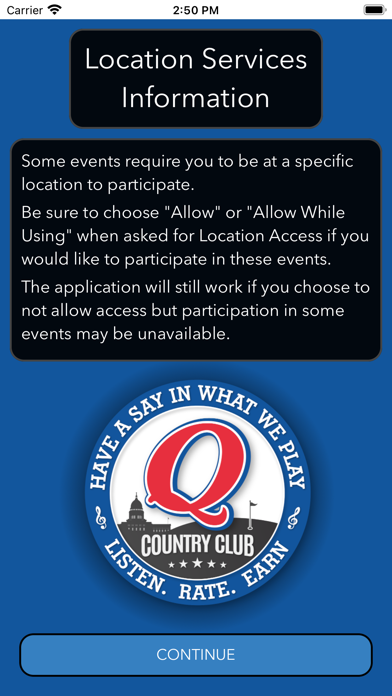 Today's Q106 Country Club Screenshot
