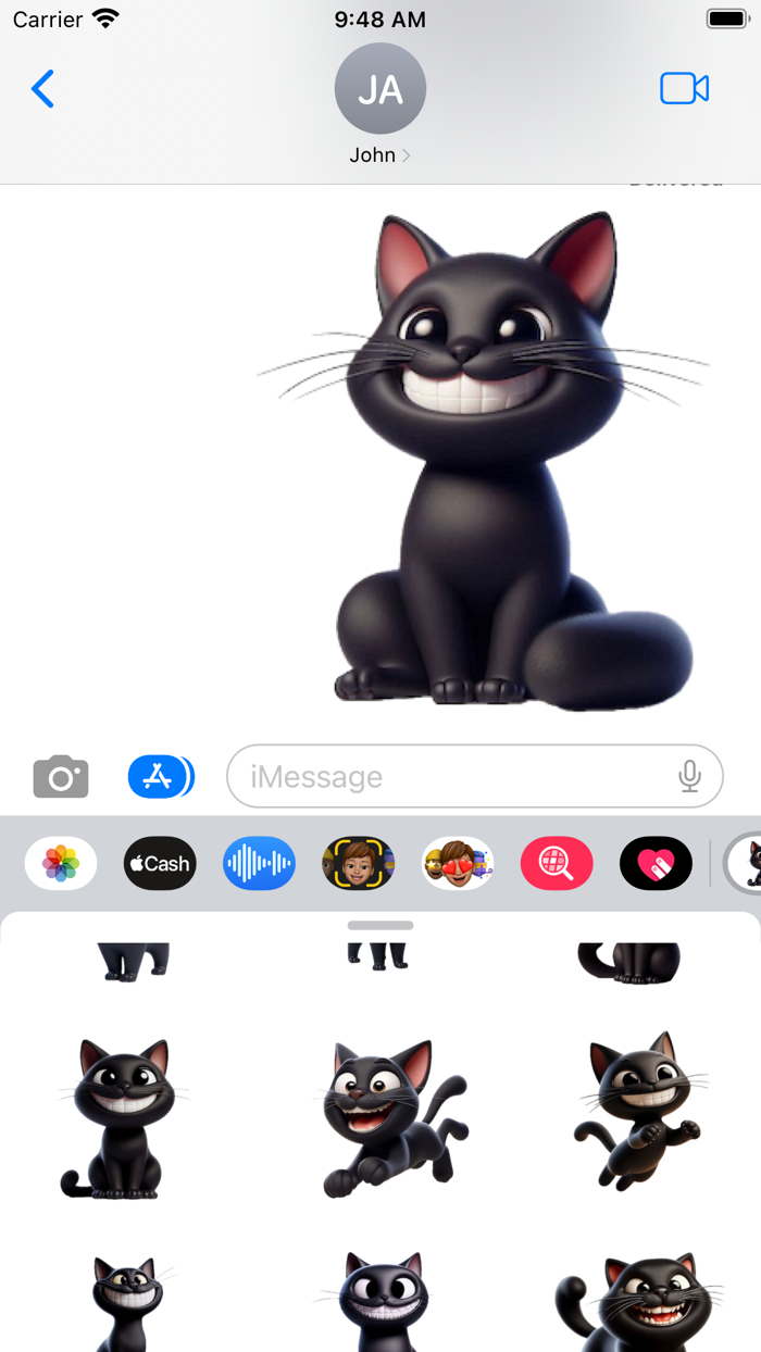 Happy Black Cat Stickers