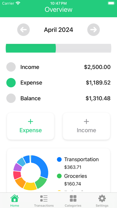 Expense & Income Tracker Daily Screenshot