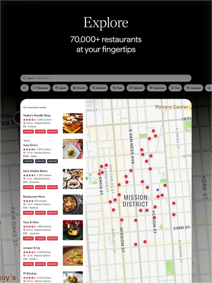 OpenTable iPad screenshot 3