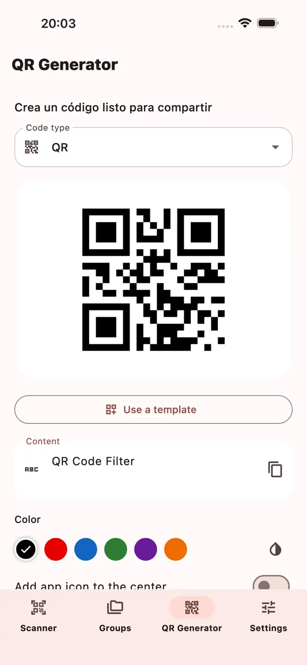 Screenshot #2 pour Scan Code Filter