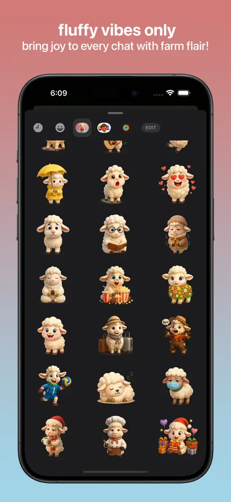 Sheep Emojis 绵羊表情贴纸应用截图