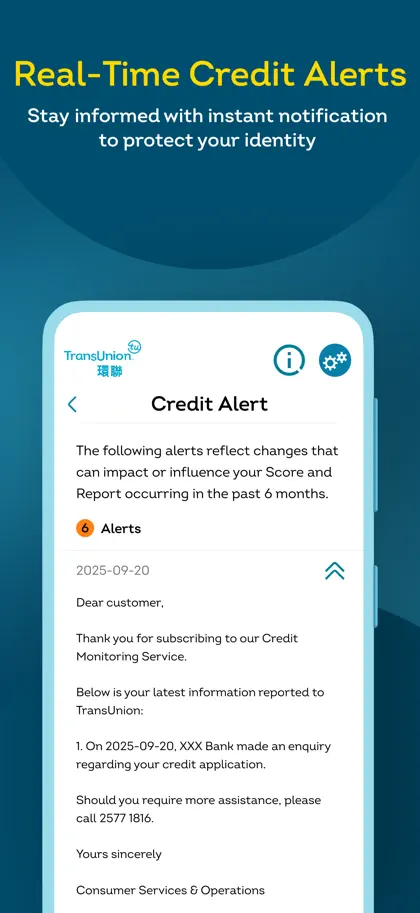 Screenshot 5 di 6 di TransUnion HK Credit Report