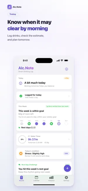 Alcohol Tracker - Alc.Note screenshot 1