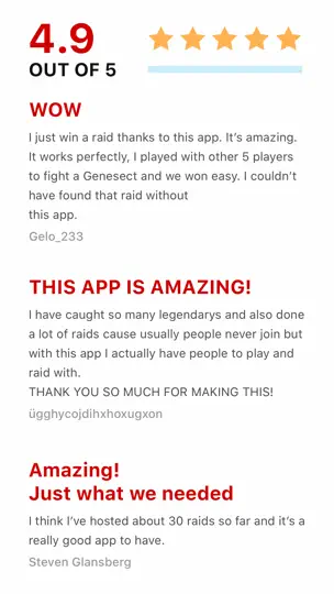 Screenshot von GO Raid Party auf dem iPhone 5