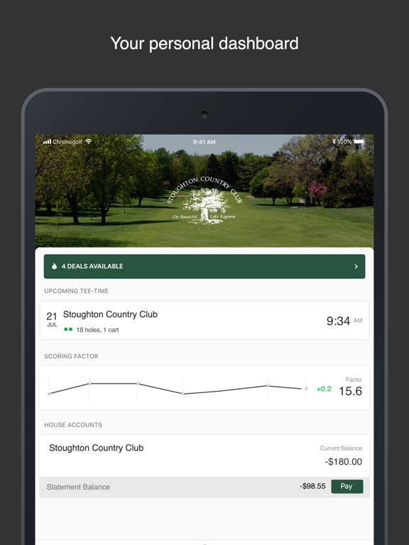 Stoughton Country Club iPad screenshot 2 - Sports app